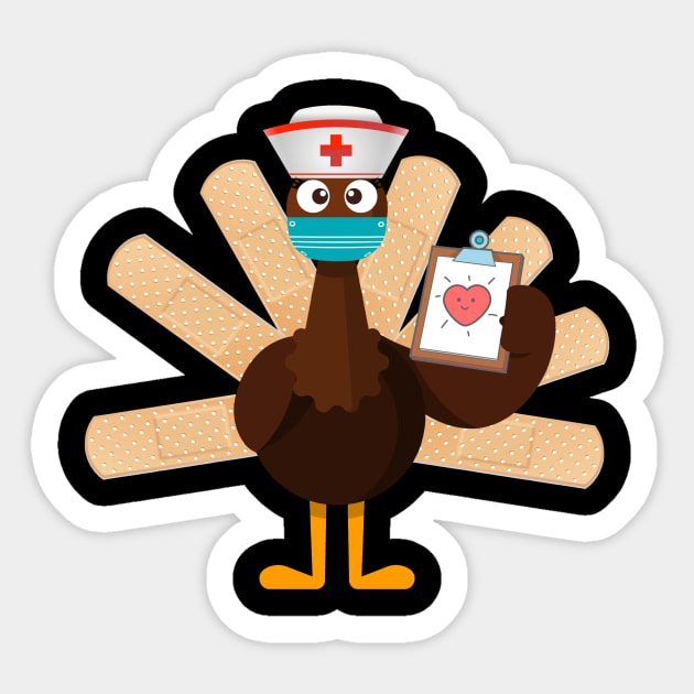 thanksgiving nurse turkey Sticker by Flipodesigner